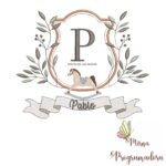 Matriz de Bordado moldura cavalinho-nome pablo 109