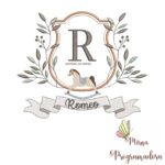 Matriz de Bordado moldura cavalinho-nome romeo 129