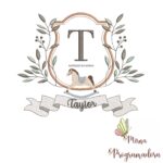 Matriz de Bordado moldura cavalinho-nome taylor 125