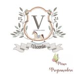 Matriz de Bordado moldura cavalinho-nome vicente 116