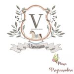 Matriz de Bordado moldura cavalinho-nome vinicius 114