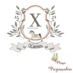 Matriz de Bordado moldura cavalinho-nome xavier 112