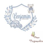 matriz de bordado brasao carro ursinho-benjamim 08