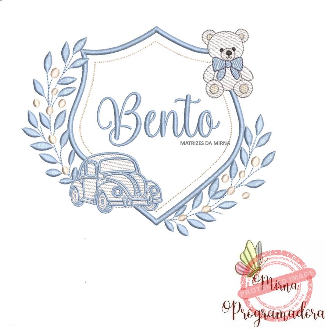 matriz de bordado brasao carro ursinho-bento 04-mirna matriz de bordado brasao carro ursinho-bento 04 - Imagem 1