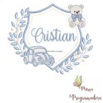 matriz de bordado brasao carro ursinho-cristian 74