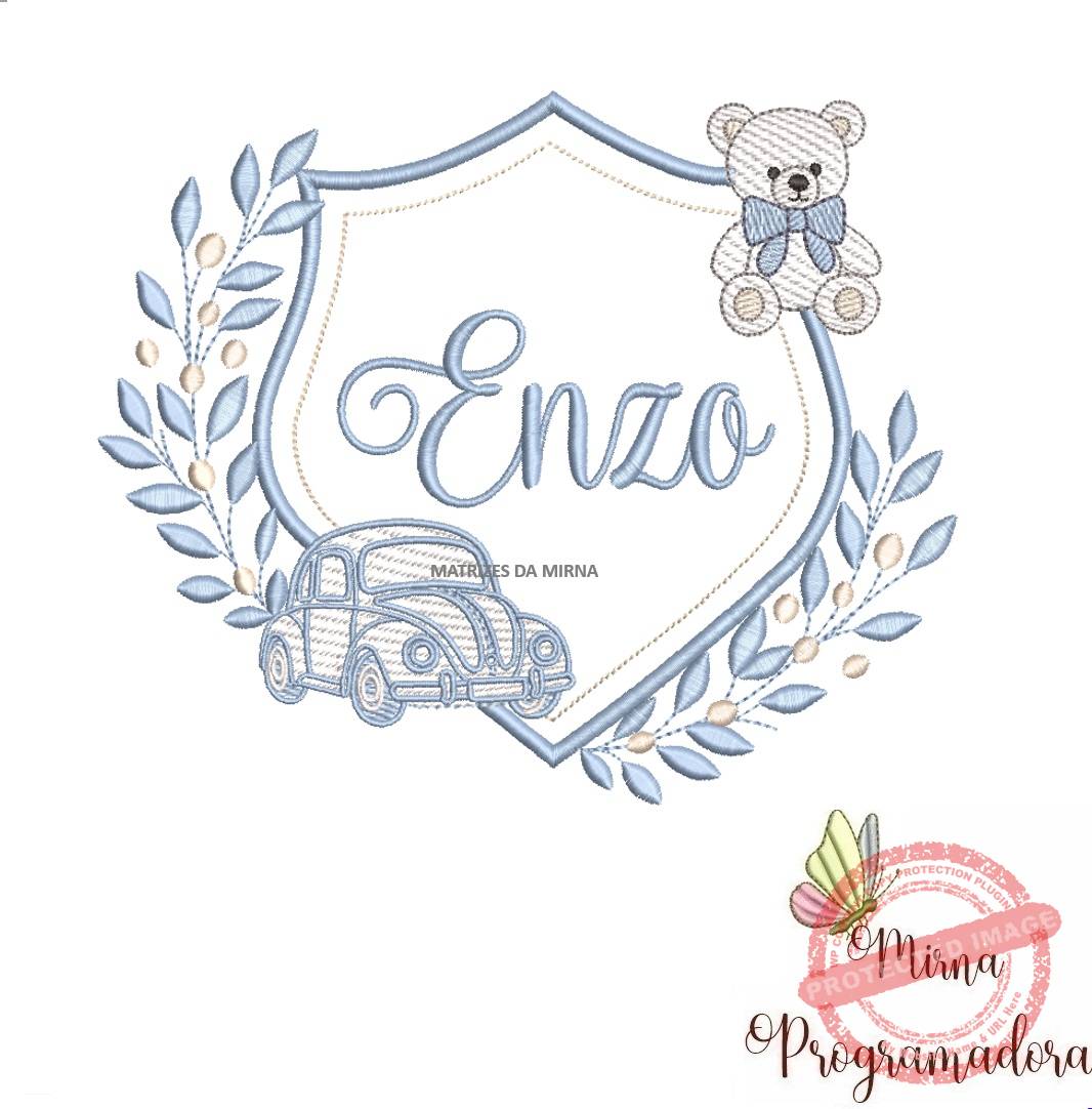 matriz de bordado brasao carro ursinho-enzo 17-mirna matriz de bordado brasao carro ursinho-enzo 17 - Imagem 1