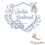 matriz de bordado brasao carro ursinho-joao gabriel 78