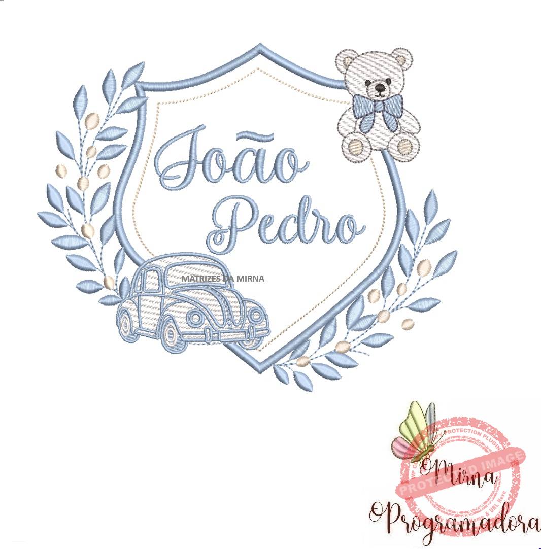 matriz de bordado brasao carro ursinho-joao pedro 31-mirna matriz de bordado brasao carro ursinho-joao pedro 31 - Imagem 1