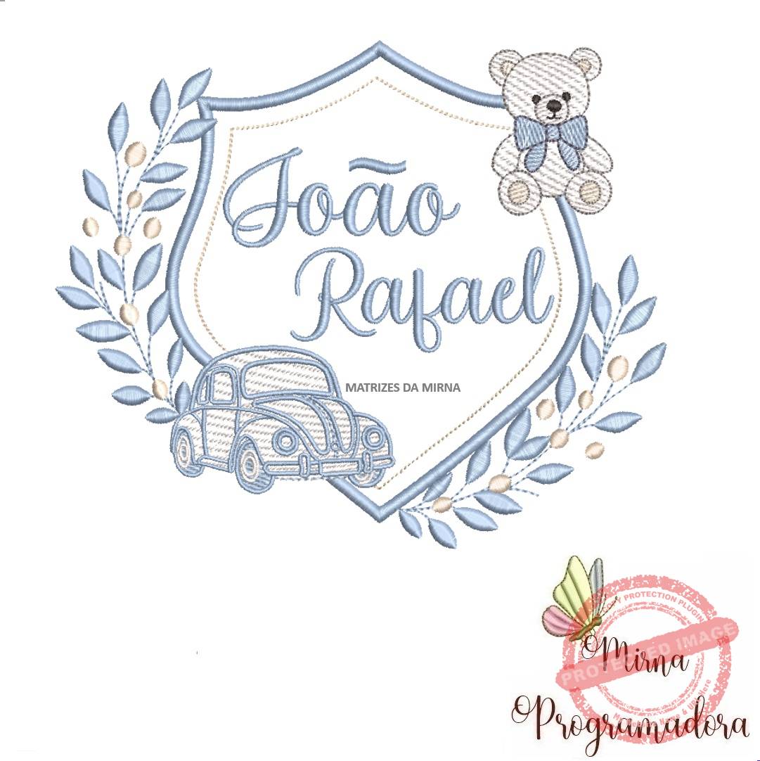 matriz de bordado brasao carro ursinho-joao rafael 88-mirna matriz de bordado brasao carro ursinho-joao rafael 88 - Imagem 1