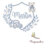 matriz de bordado brasao carro ursinho-martin 66