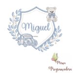 matriz de bordado brasao carro ursinho-miguel 45