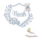 matriz de bordado brasao carro ursinho-noah 61