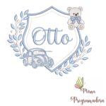 matriz de bordado brasao carro ursinho-otto 48