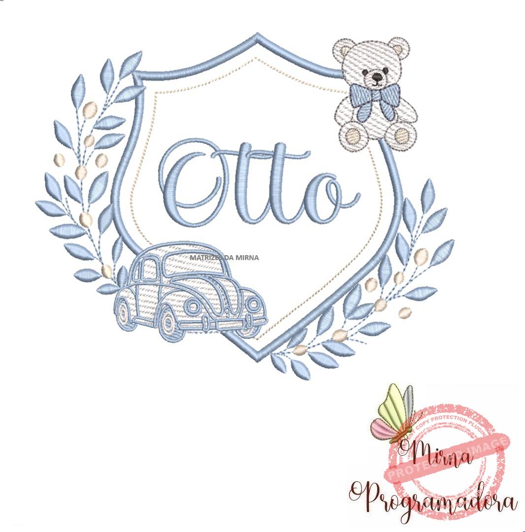 matriz de bordado brasao carro ursinho-otto 48-mirna matriz de bordado brasao carro ursinho-otto 48 - Imagem 1