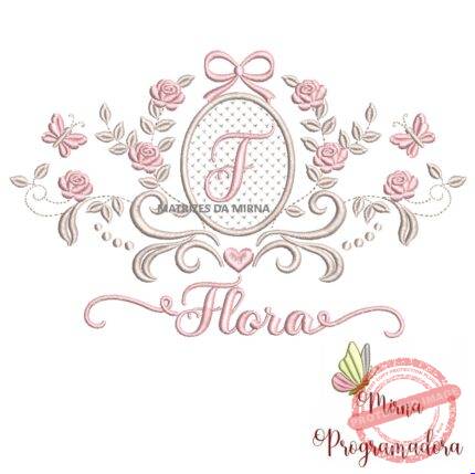 matriz de bordado moldura arabesco flora 59
