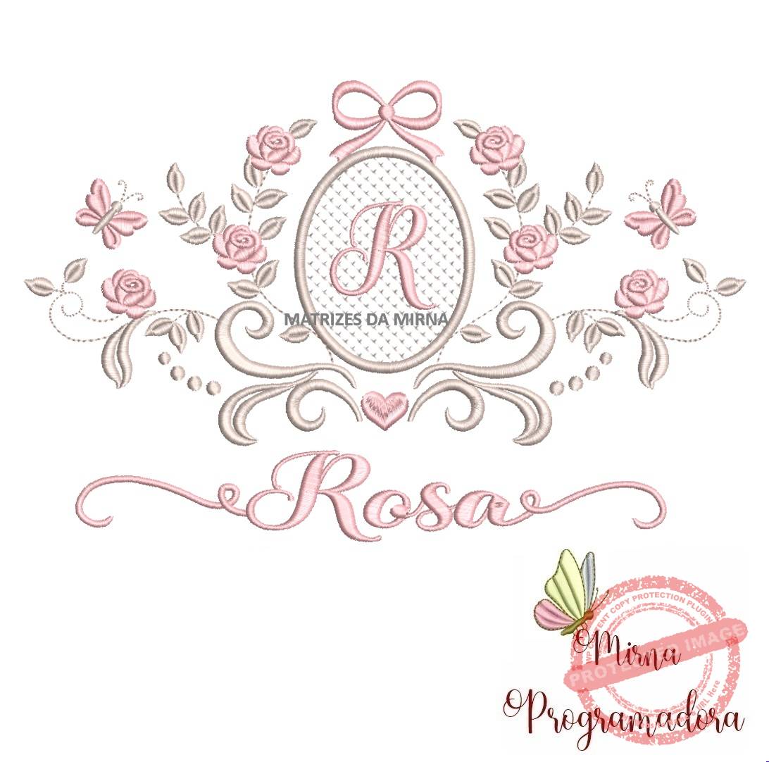 matriz de bordado moldura arabesco rosa 24 matriz de bordado moldura arabesco rosa 24 - Imagem 1