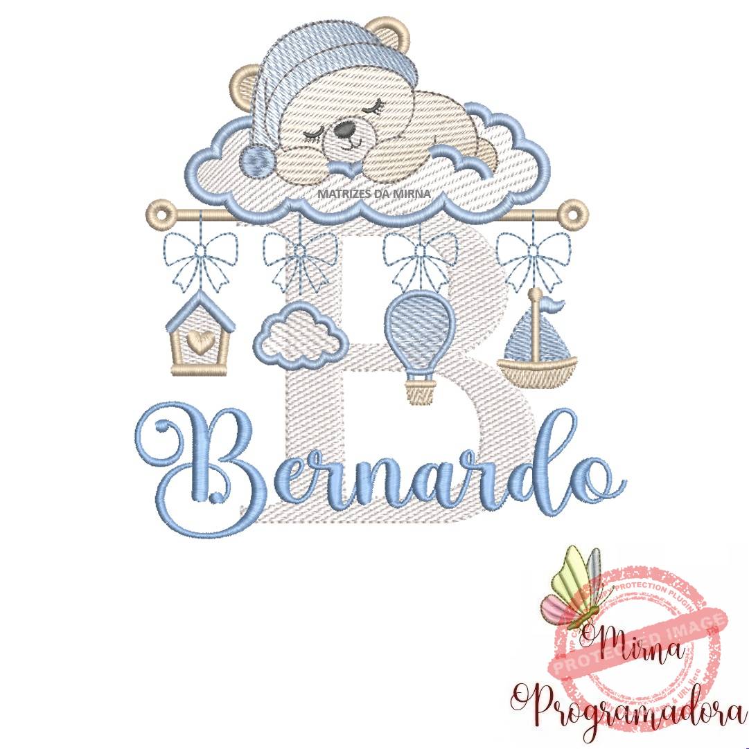 matriz de bordado bebe dormindo nome bernardo 07 matriz de bordado bebe dormindo nome bernardo 07. - Imagem 1