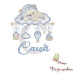 matriz de bordado bebe dormindo nome caua 03.