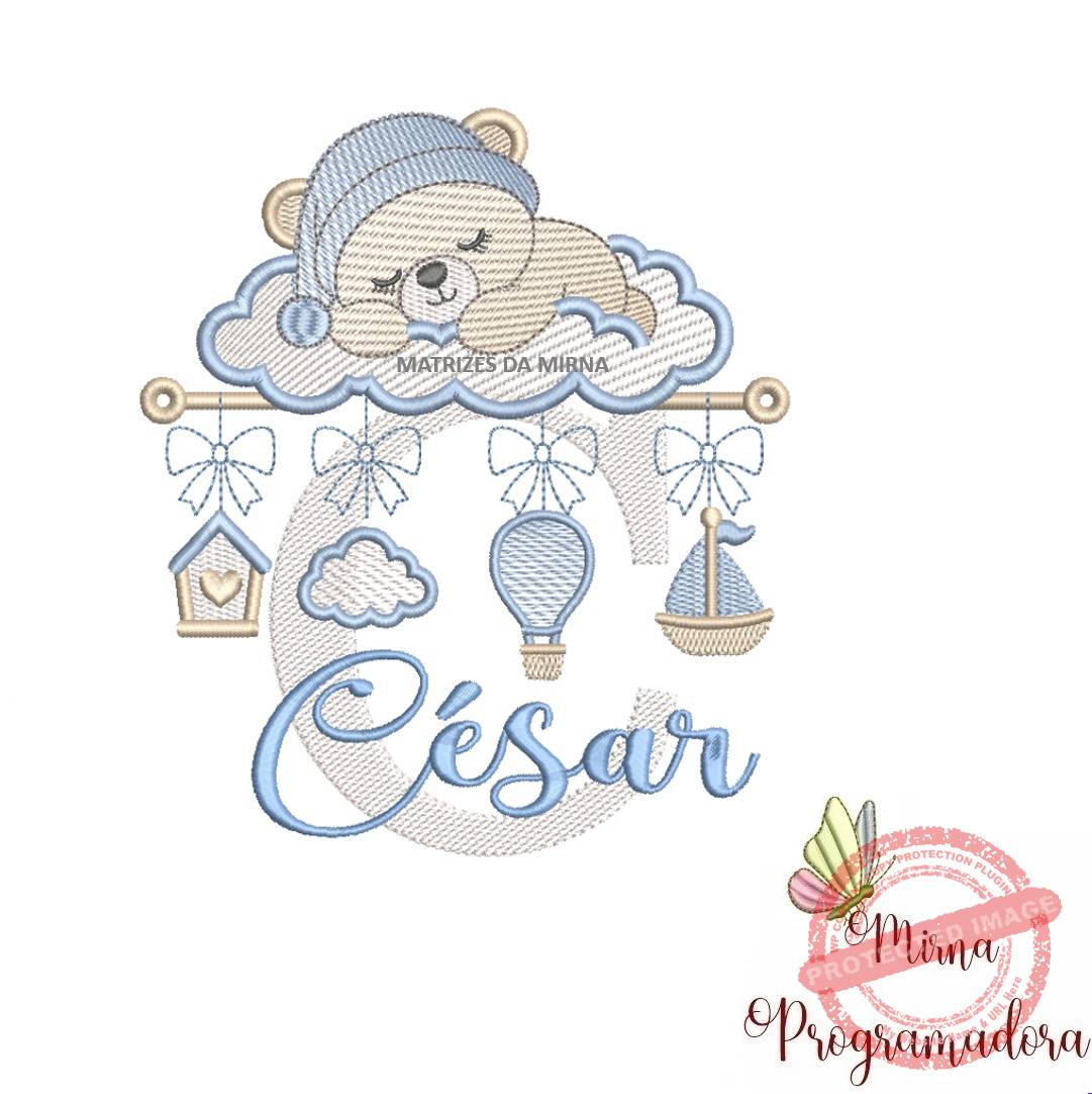 matriz de bordado bebe dormindo nome cesar 40 matriz de bordado bebe dormindo nome cesar 40. - Imagem 1