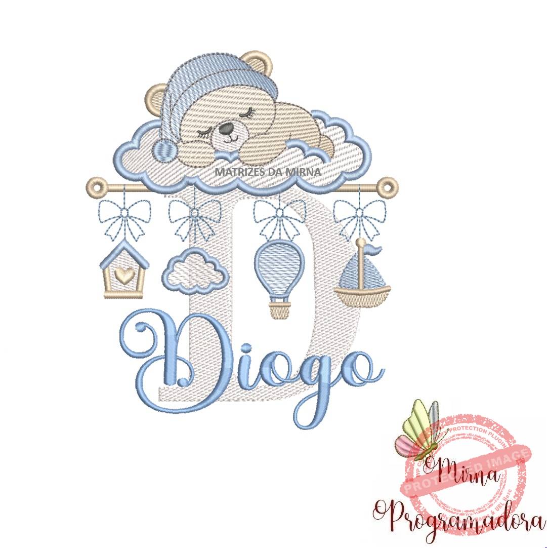 matriz de bordado bebe dormindo nome diogo 48 matriz de bordado bebe dormindo nome diogo 48. - Imagem 1