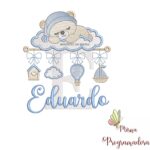 matriz de bordado bebe dormindo nome eduardo 60.