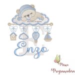 matriz de bordado bebe dormindo nome enzo 51.