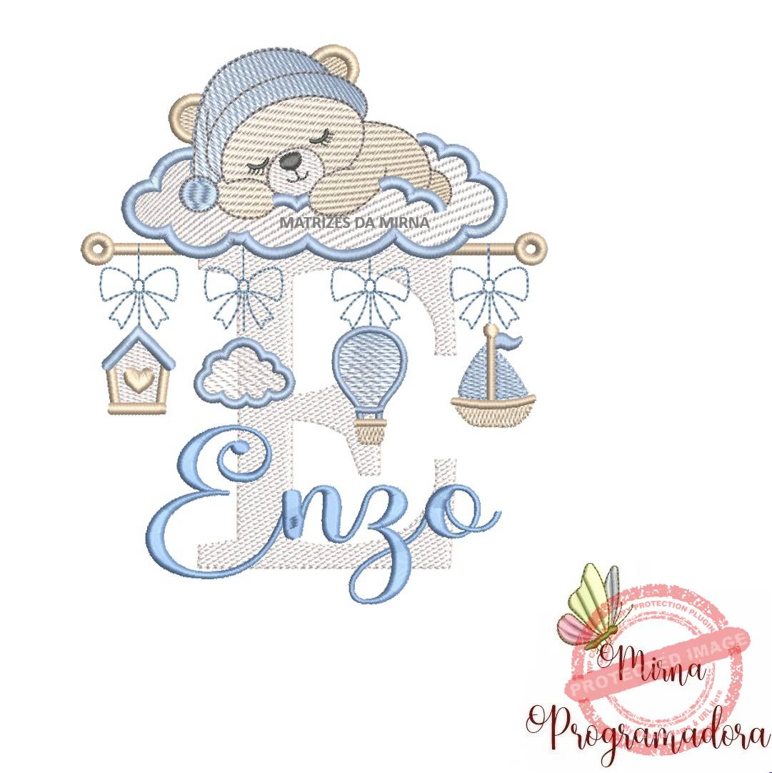matriz de bordado bebe dormindo nome enzo 51 matriz de bordado bebe dormindo nome enzo 51. - Imagem 1