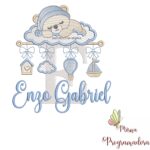 matriz de bordado bebe dormindo nome enzo gabriel 52.
