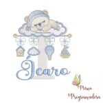 matriz de bordado bebe dormindo nome icaro 61.