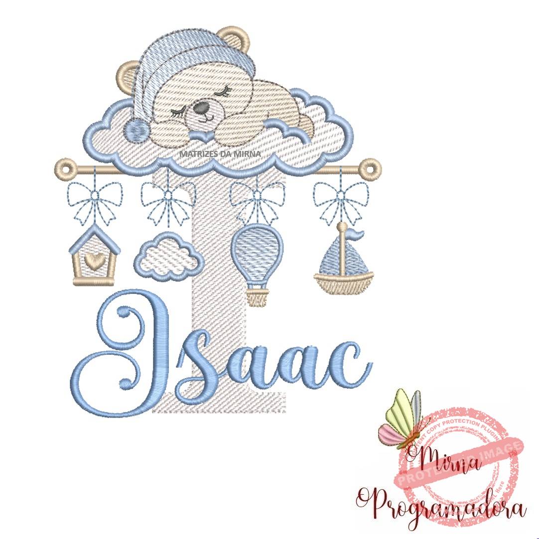 matriz de bordado bebe dormindo nome isaac 59 matriz de bordado bebe dormindo nome isaac 59. - Imagem 1