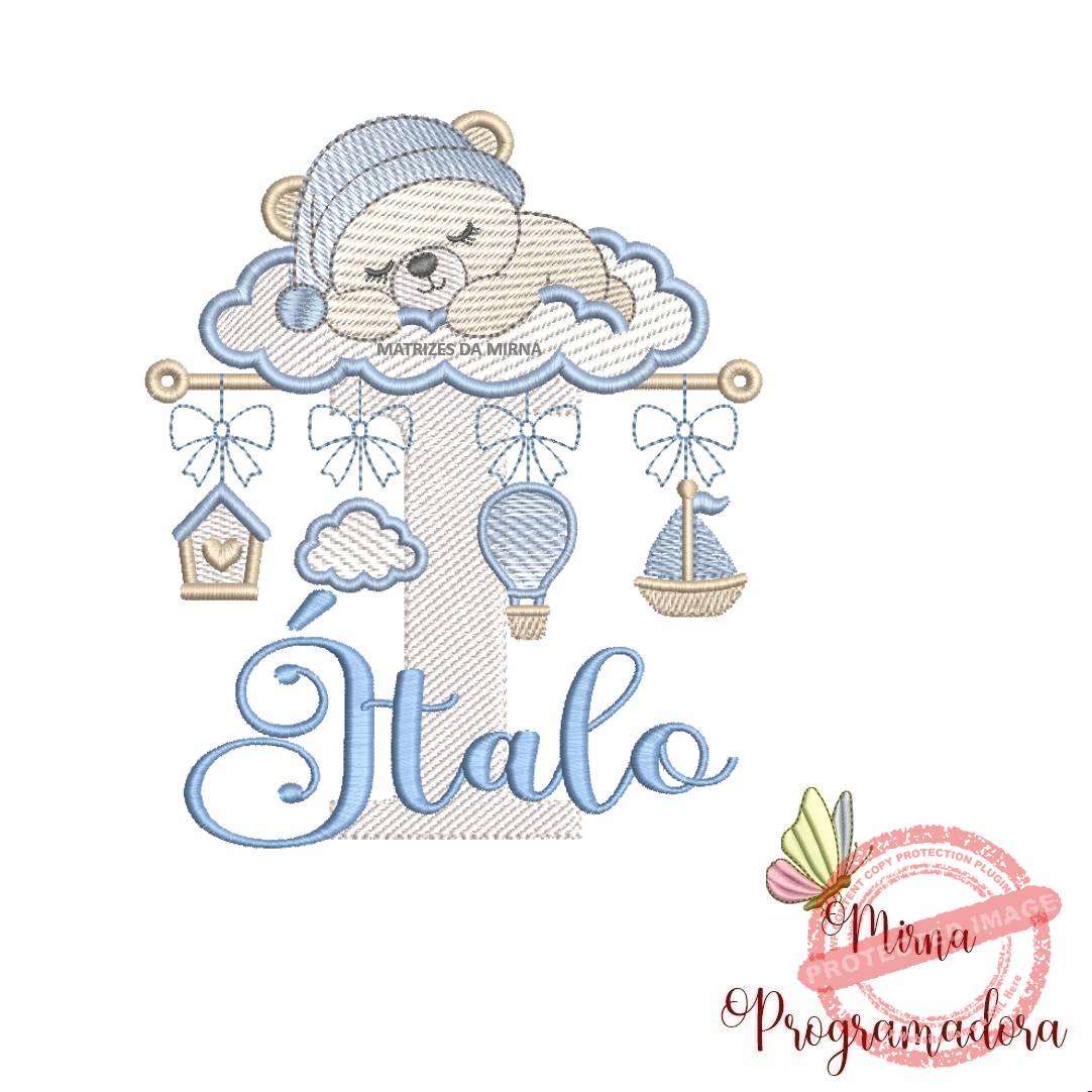 matriz de bordado bebe dormindo nome italo 62 matriz de bordado bebe dormindo nome italo 62. - Imagem 1