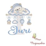 matriz de bordado bebe dormindo nome iuri 64.