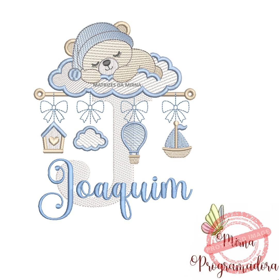 matriz de bordado bebe dormindo nome joaquim 15 matriz de bordado bebe dormindo nome joaquim 15. - Imagem 1