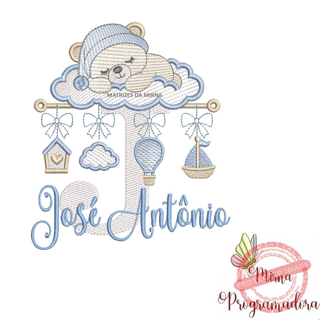 matriz de bordado bebe dormindo nome jose antonio 17 matriz de bordado bebe dormindo nome jose antonio 17. - Imagem 1