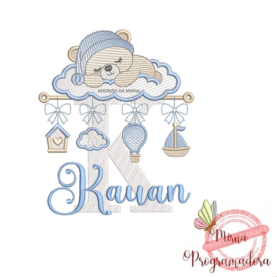 matriz de bordado bebe dormindo nome kauan 68 matriz de bordado bebe dormindo nome kauan 68. - Imagem 1