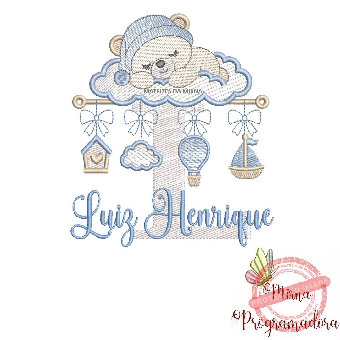 matriz de bordado bebe dormindo nome luiz henrique 11 matriz de bordado bebe dormindo nome luiz henrique 11. - Imagem 1