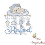 matriz de bordado bebe dormindo nome rafael 37.