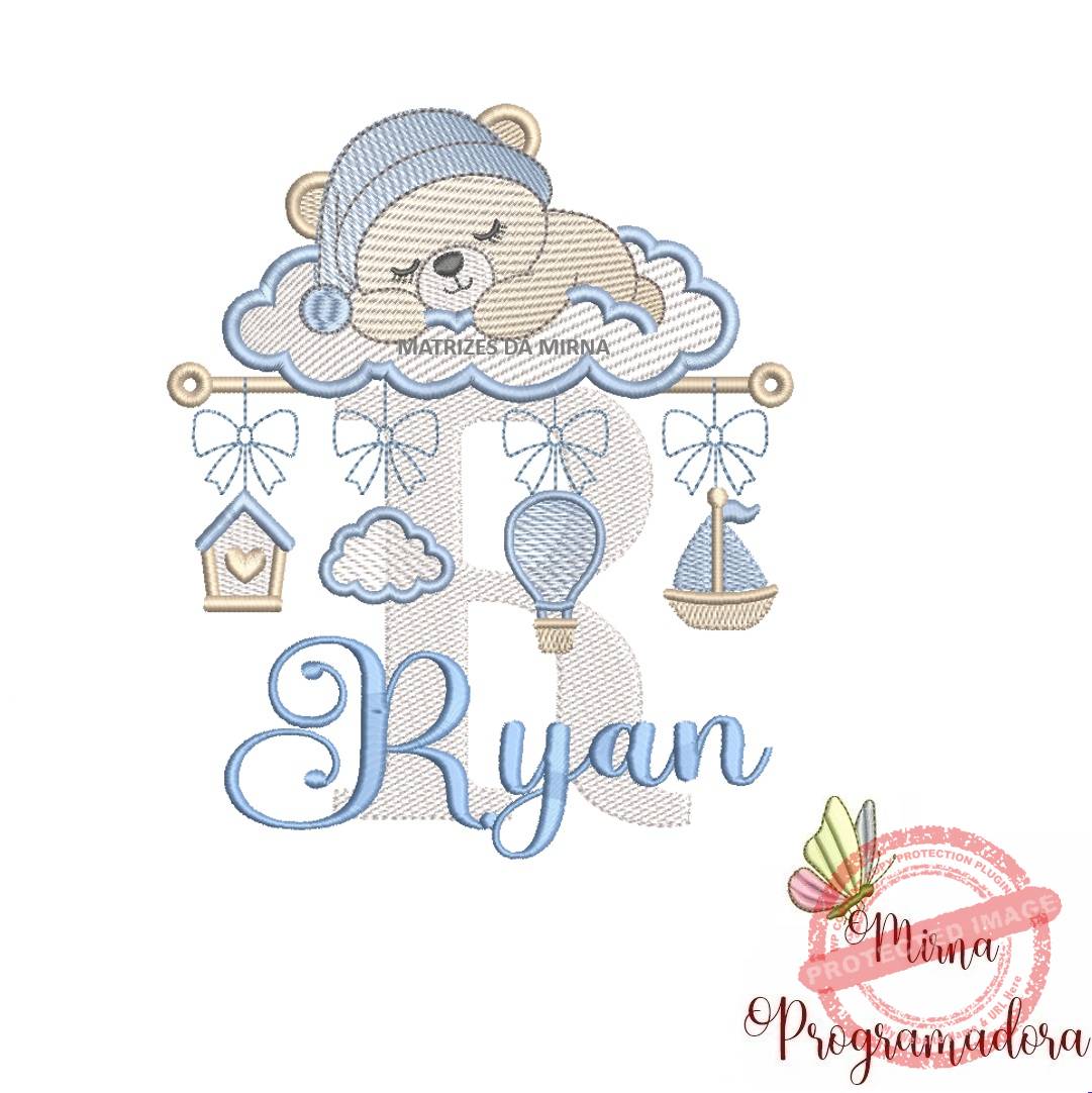 matriz de bordado bebe dormindo nome ryan 35 matriz de bordado bebe dormindo nome ryan 35. - Imagem 1